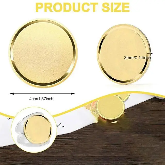 Alt view image 2 of 4 - 10Pcs Brass Laser Engraving Blanks Blank Challenge Frosted Coin with Acrylic Protection Box - 40mm for DIY Crafts