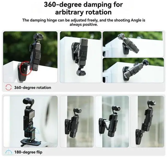 Alt view image 3 of 4 - For Pocket 3 Sports Camera Holder 360° Rotating Crocodile Clip Outdoor Photography Backpack Clip Stand For P