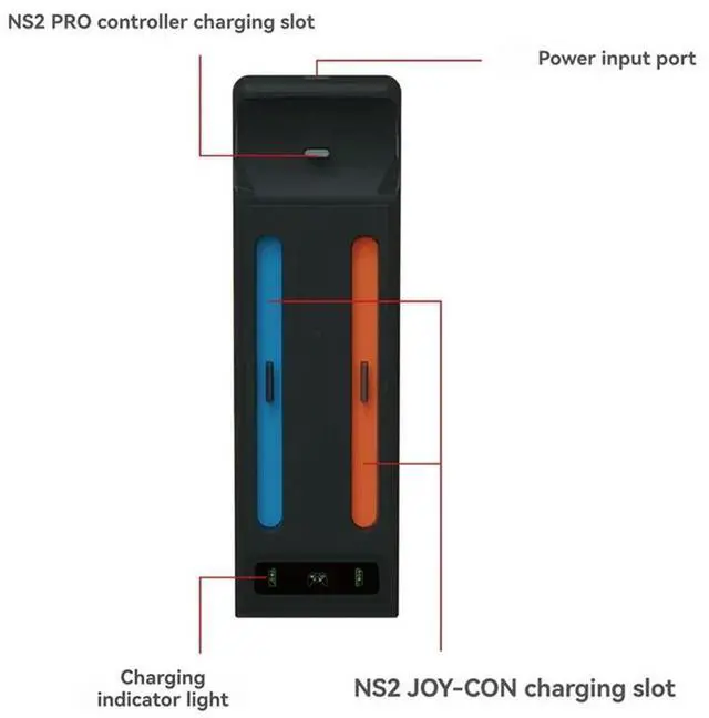 Alt view image 4 of 4 - 3-In-1 Game Controller Charger For Switch 2 PRO With Charging Indicator NS2 Left And Right Controllers