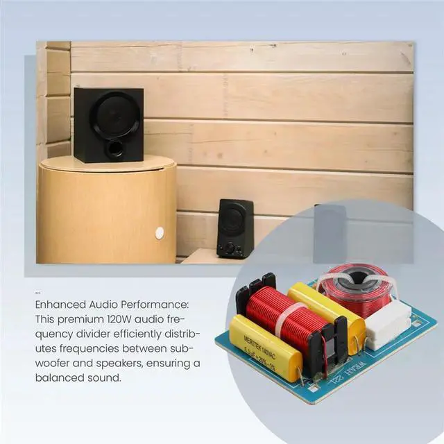 Alt view image 4 of 4 - 2X 120W 2 Way Audio Frequency Divider DIY Bass Speaker Subwoofer Crossover Filters Accessories 2800Hz