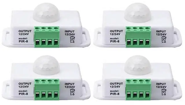 Alt view image 3 of 4 - 4X PIR Infrared Motion Sensor Detector, DC 12V-24V Strip Light Motion Sensor Switch, For Cupboard Cabinet Stairs K