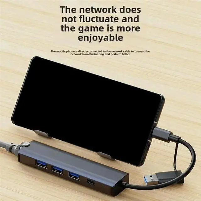 Main image of USB 3.0 Data Transfer USB-C Multiport Adapter Type HUB Gigabit Ethernet RJ45 Docking Station For  Pro