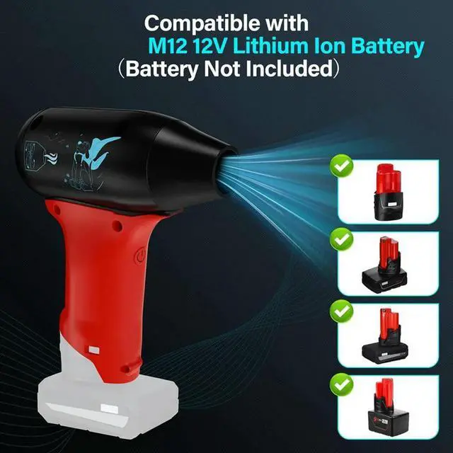 Main image of Mini Jet Blower Violent Turbo Fan for Milwaukee 12V M12 Portable Jet Fan for Car,Keyboard Cleaning,Air Bed,Hair