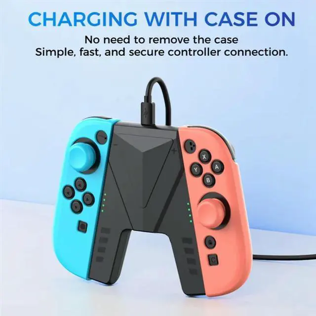 Alt view image 3 of 4 - Charging Grip For Nintendo Switch 2-Play While Charging Case With Charging Indicator And Overcharge Protection