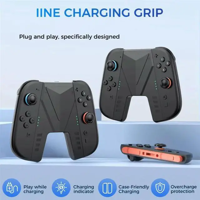 Alt view image 4 of 4 - Charging Grip For Nintendo Switch 2-Play While Charging Case With Charging Indicator And Overcharge Protection