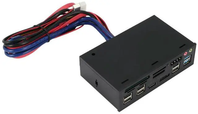 Alt view image 2 of 7 - Multifuntion 5.25" Media Dashboard Card Reader USB 2.0 USB 3.0 20 pin e-SATA SATA Front Panel