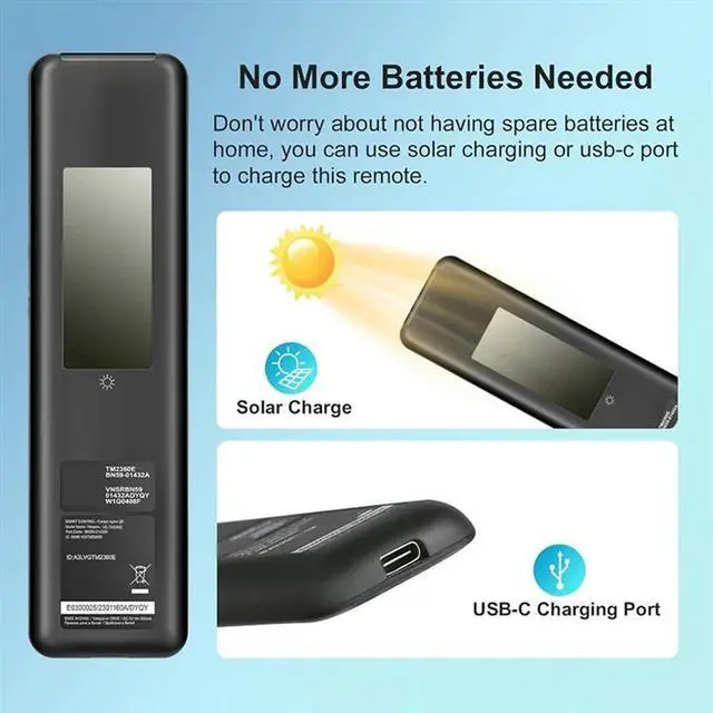 Alt view image 3 of 7 - For  TV Model QN Series Solar Voice Remote Control BN59-01455A Eco-Friendly