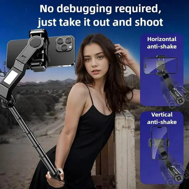 Alt view image 4 of 7 - Handheld Gimbal Stabilizer Smartphone Camera Stabilizer For Smartphones Tiktok Vlog Youtuber Live Video Reco