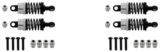 Alt view image 3 of 4 - 4X For Tamiya TT01 TT02 Metal Hydraulic Shock Absorber Shock Absorber CNC Remote Control Car 55Mm,Silver