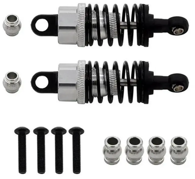 Alt view image 2 of 4 - 4X For Tamiya TT01 TT02 Metal Hydraulic Shock Absorber Shock Absorber CNC Remote Control Car 55Mm,Silver
