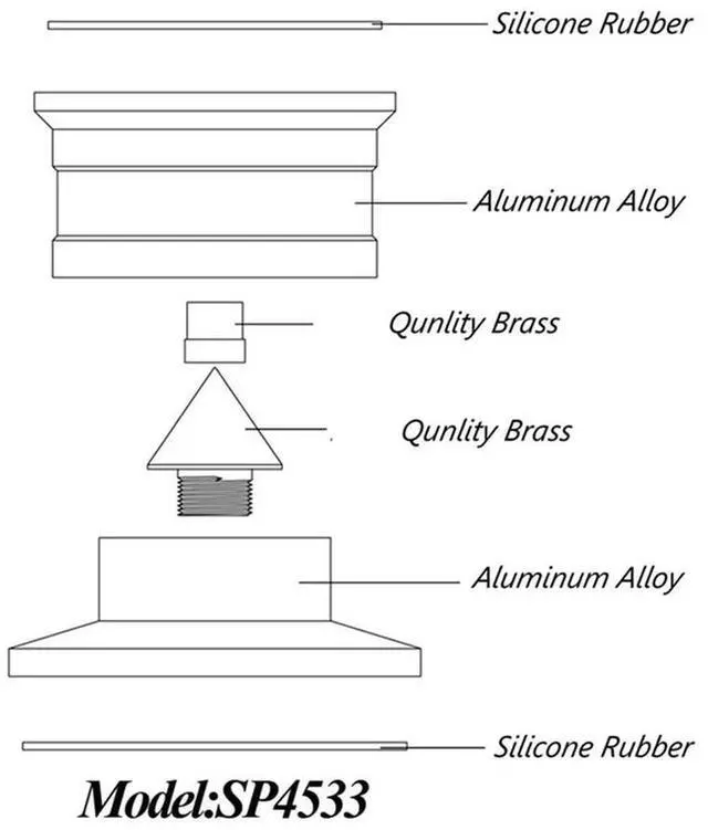 Alt view image 3 of 4 - 2X Speaker Isolation Spikes Speaker Base Pads With Non-Slip Base Pad Aluminium Anti-Vibration For Turntable Amplif