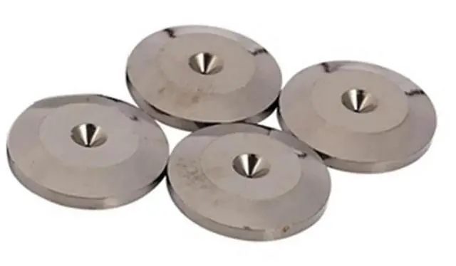 Alt view image 3 of 4 - 20 Pcs Speaker Pure Copper Spikes Pads Hifi Speaker Box Isolation Floor Stand Feet Cone Base Shoes Pad (Black)