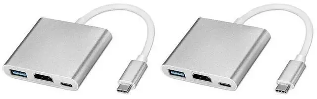 Alt view image 2 of 4 - 2X Type-C Adapter Cable Converter For  USB-C Digital AV Multiport Adapter MJ1K2AM/A  And USB FW3