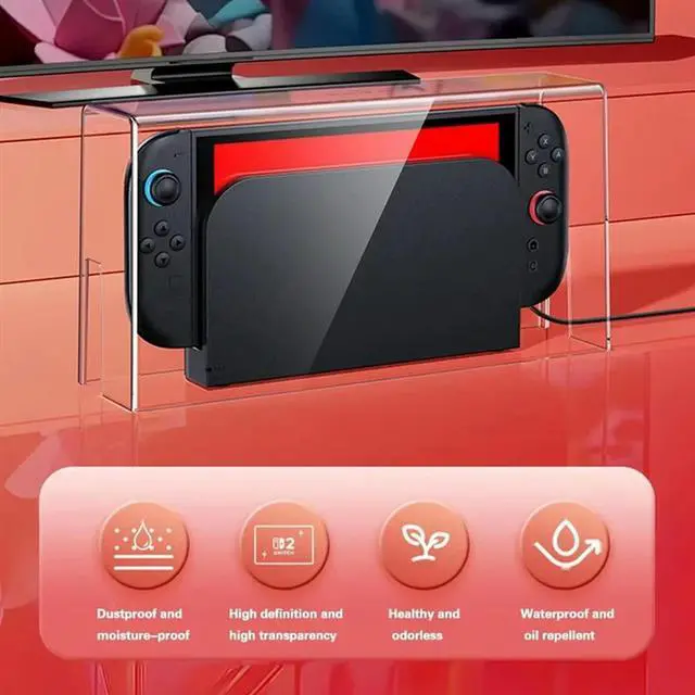 Alt view image 2 of 4 - For Switch2 Game Console Transparent Base Box Dustproof Waterproof Acrylic Protective Host Shell Gaming Accessorie