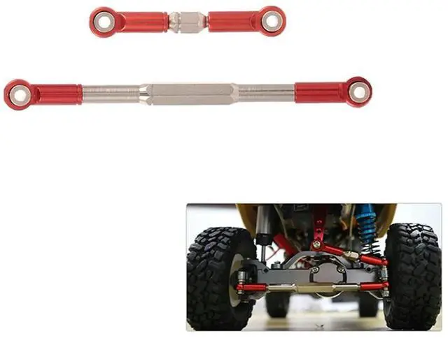 Alt view image 3 of 4 - 20X RC Steering Rod CNC Machining Aluminum Alloy Steering Linkage Rod Set For WPL 1608T,Red