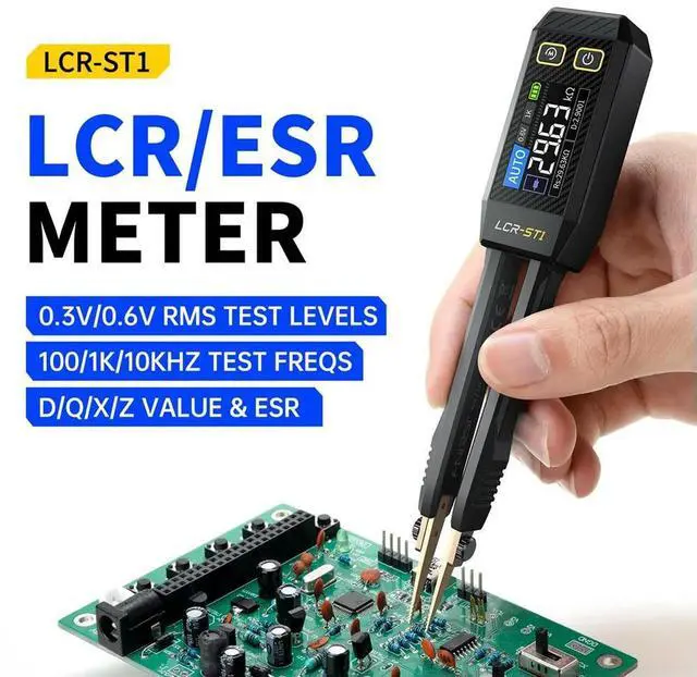 Alt view image 2 of 4 - FNIRSI LCR-ST1 10KHz LCR Meter Tweezer, Mini Smart SMD Tester, Auto Component Recognition Electronic Component Analyze