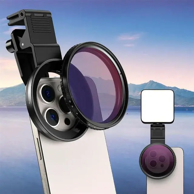 Alt view image 2 of 7 - 67Mm ND2-ND400 Filter Universal Phone Clip With Threaded Adapter Ring Cold Shoe For 16 15 Galaxy S24