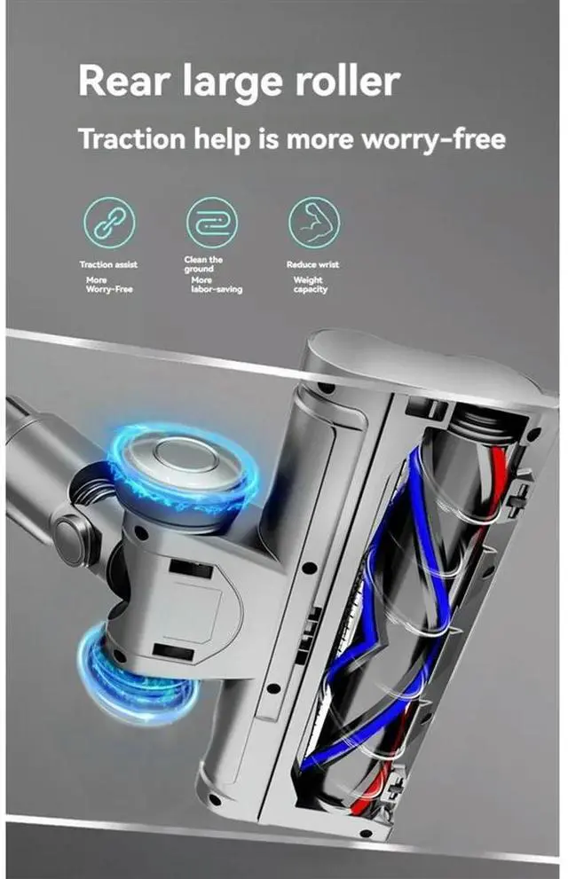 Main image of For V7 V8 V10 V11 V15 Vacuum Attachment for Hardwood Floor Carpet V Shape Bristle Roller Brush with LED Lights