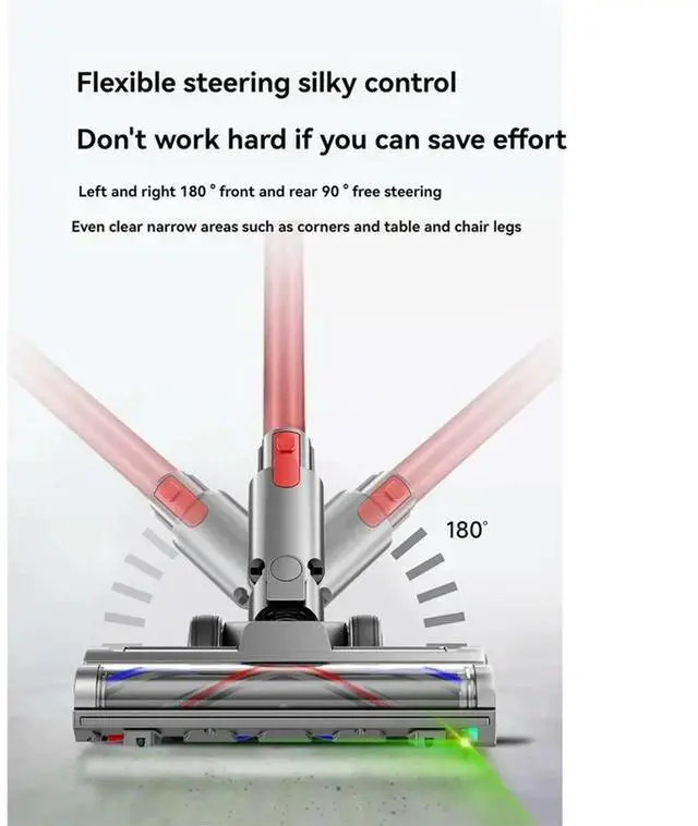 Alt view image 4 of 4 - For V7 V8 V10 V11 V15 Vacuum Attachment for Hardwood Floor Carpet V Shape Bristle Roller Brush with LED Lights