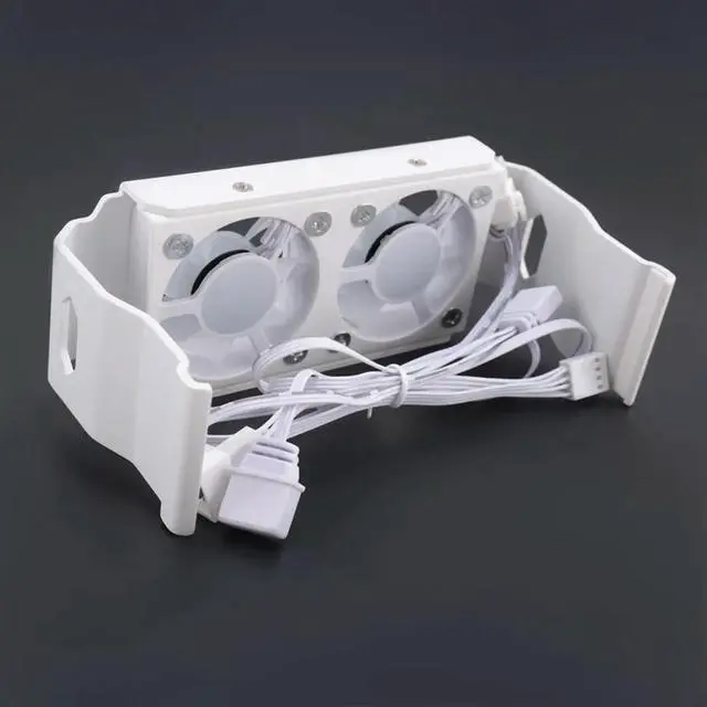 Alt view image 3 of 4 - 2X Computer RAM Memory Module PC DDR4 DDR5 Overlock Dual ARGB Sync PWM Fans Aluminium RGB Cooling Rad