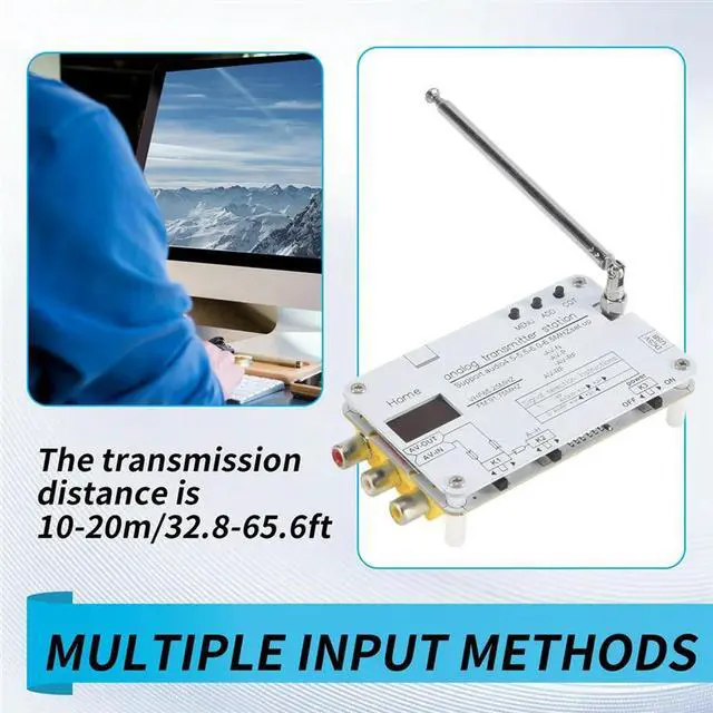Alt view image 4 of 4 - For Hamgeek White Analog TV Transmitter Home Analog TV Transmitter With OLED Display Supports Global