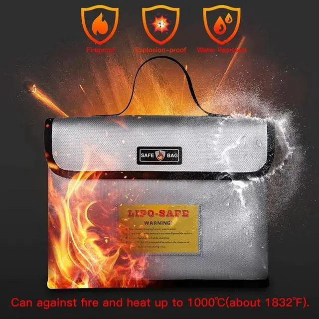 Main image of Fireproof Lipo For Protector With Double Metal Zipper, Explosion-Proof Safe Bag,For Storage, Charg
