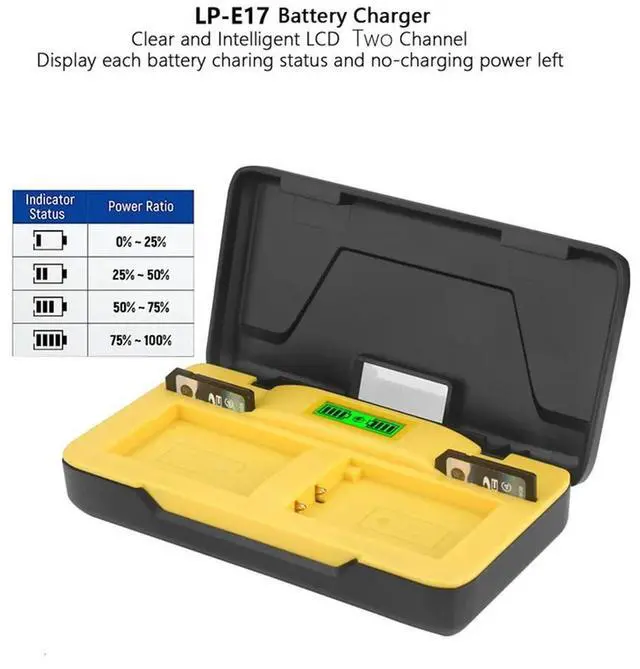 Alt view image 4 of 4 - LP-E17 Charger For EOS R50 R100 RP R10 R8,Rebel T8i,T7i T6i,T6s SL2,SL3 M3,M5 250D,Dual Slot