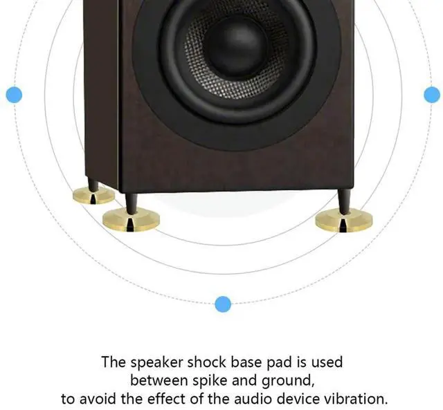 Main image of 24 Pcs Universal Copper Speaker Spikes Pads Speaker Shock Base Pad Isolation Stand Feet Cone Base Mats Floor 25 X