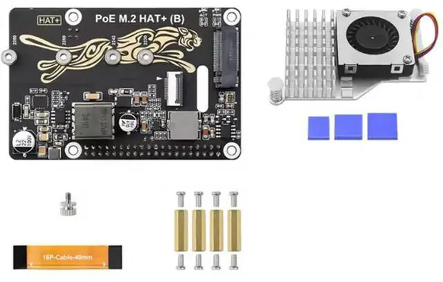 Alt view image 2 of 4 - Raspberry Pi 5 Pcie To M. 2 With Poe HAT(B) M. 2 Solid State Drive Supports Nvme Protocol Read Write