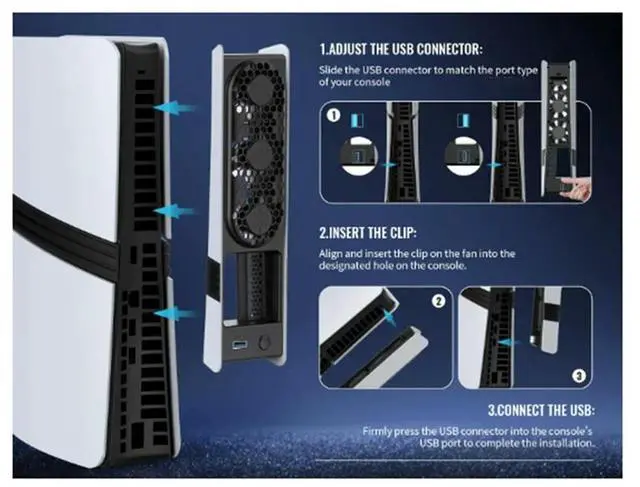 Alt view image 4 of 4 - ForSlim/Pro Cooling Fan With LED Light- Quiet Efficient Cooling System 3 Fan Speeds USB 3.0 Port For P