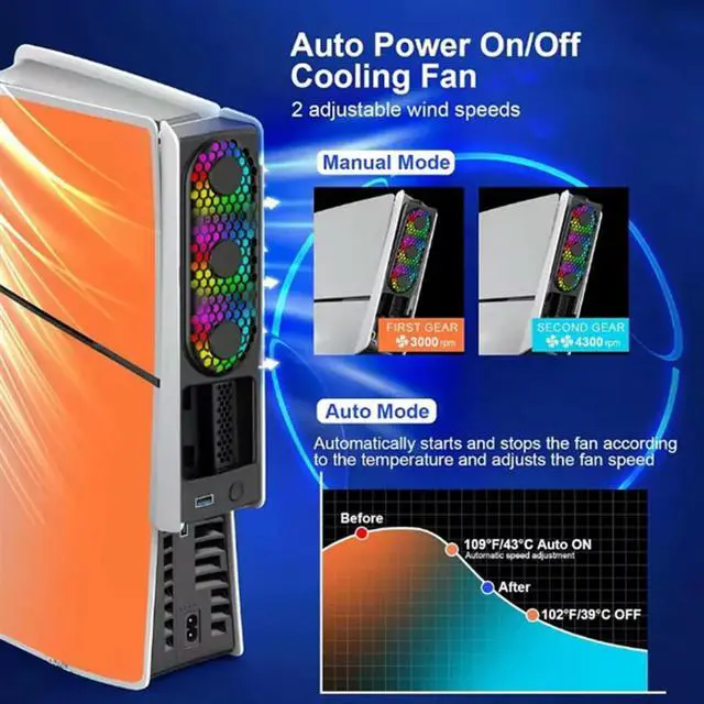 Alt view image 3 of 4 - ForSlim/Pro Cooling Fan With LED Light- Quiet Efficient Cooling System 3 Fan Speeds USB 3.0 Port For P