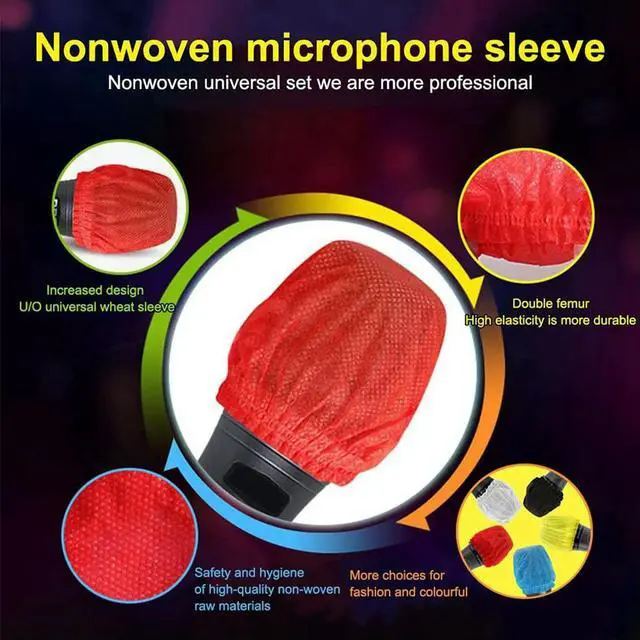 Alt view image 2 of 4 - 800Pcs Disposable Microphone Cover,Handheld Microphone Windscreen For KTV Recording Studio Karaoke(Mixed Colors)