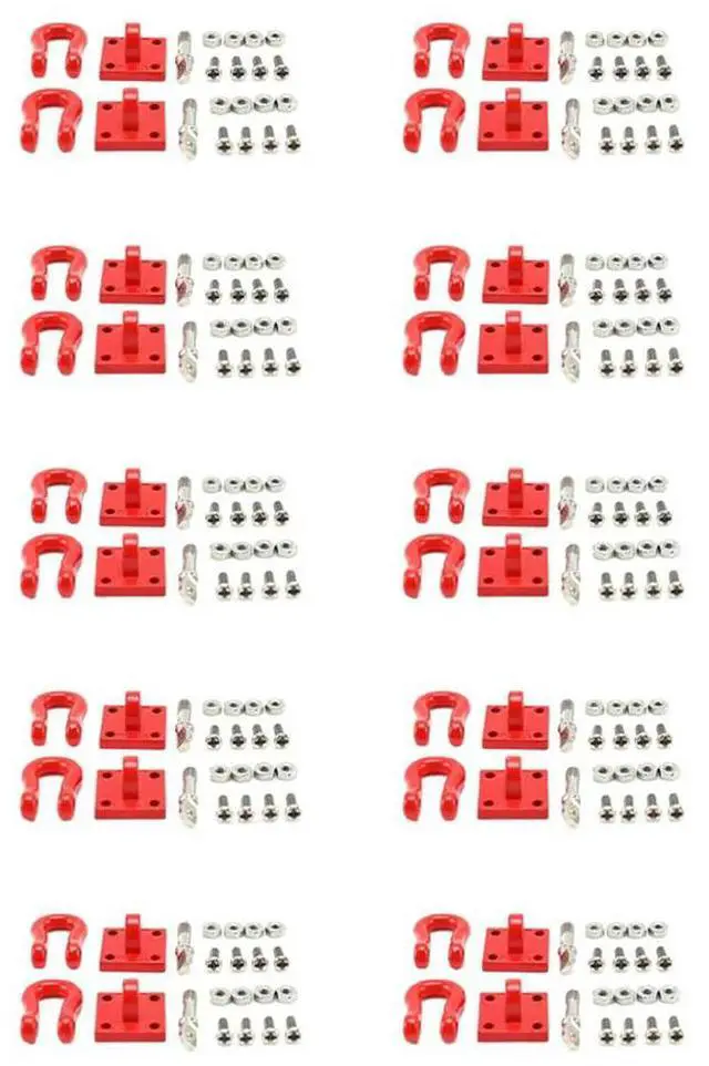 Main image of 20Pcs Front Rear Bumper Rescue Trailer Hook & Mount Set For Wpl Rc Car Truck Light Weight Cool And Attractive Dura