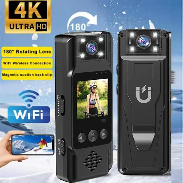 Alt view image 2 of 4 - Car Recorder 4K HD 1080P Mini Camera Portable Handheld Back Clip Smart Sports DV Law