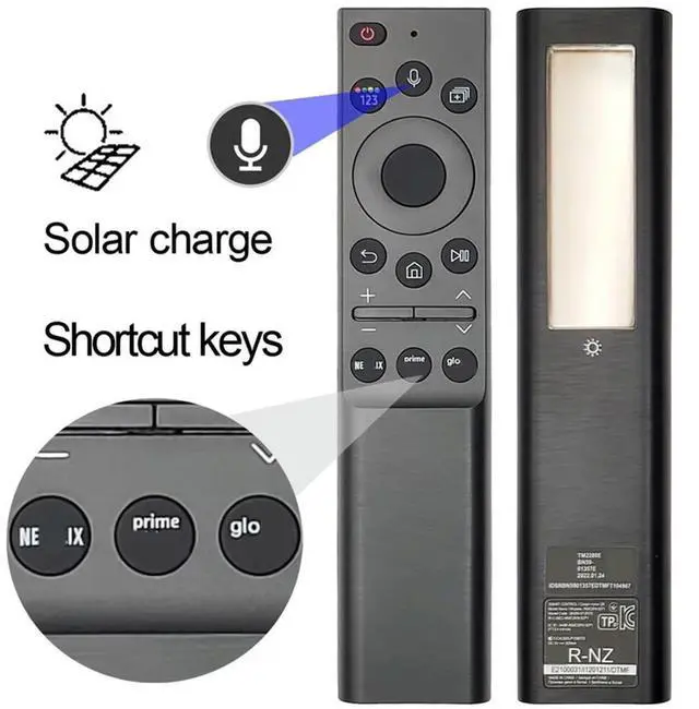Alt view image 4 of 4 - BN59-01357E Solar-Powered Bluetooth Voice Remote Control Smart TV Remote Control Eco-Friendly Universal Remote