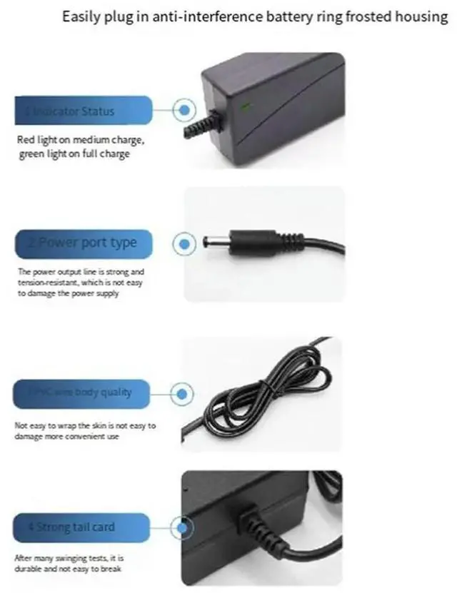 Alt view image 2 of 4 - 5X 14.6V 3A Lifepo4 Iron Phosphate Charger Lithium- Power Charger EU Plug