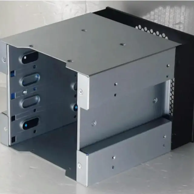 Alt view image 4 of 7 - 4-Bay Large Capacity HDD Hard Drive Cage Rack 5 Inch 3 x Optical Drive Bays to 3.5 Inch SAS SATA Hard Drive Tray Caddy