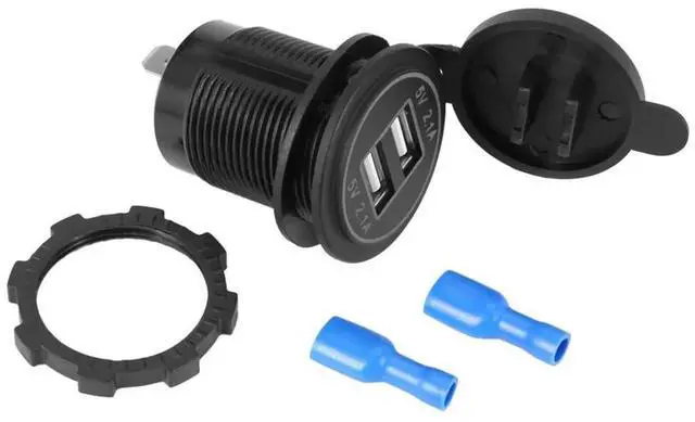 Alt view image 2 of 4 - 8X 5V 4.2A Dual 2USB Charger Socket Adapter Power Outlet For 12V 24V Car Motorcycle(Blue)