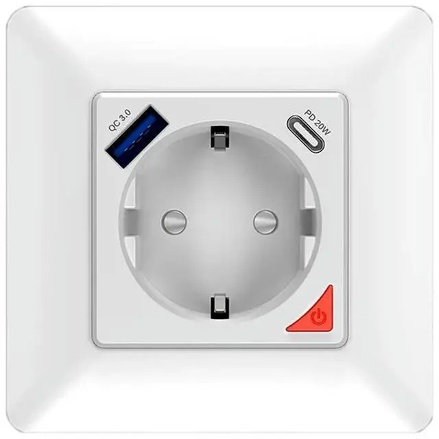 Alt view image 2 of 4 - Tuya Smart Socket Outlet Fast Charge USB Type-C APP Remote Control Voice Control For Alexa Google Home EU Plu