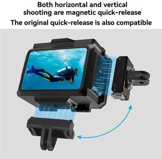 Alt view image 2 of 4 - 80M Waterproof Case Underwater Diving Housing With Magnetic Quick Ball Head Adapter For Action 5 Pro 4 3