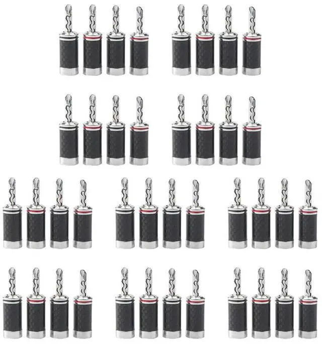 Main image of 40Pcs Banana Plugs Hi-End HIFI DIY Carbon Fiber Copper Plated Rhodium Electrical Audio Jack Banana Connector