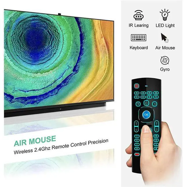 Alt view image 4 of 7 - 5X Air Mouse For Android Tv Box, Mini Wireless Keyboard Air Remote Mouse Control With RGB Backlit MX3 Pro IR Learn