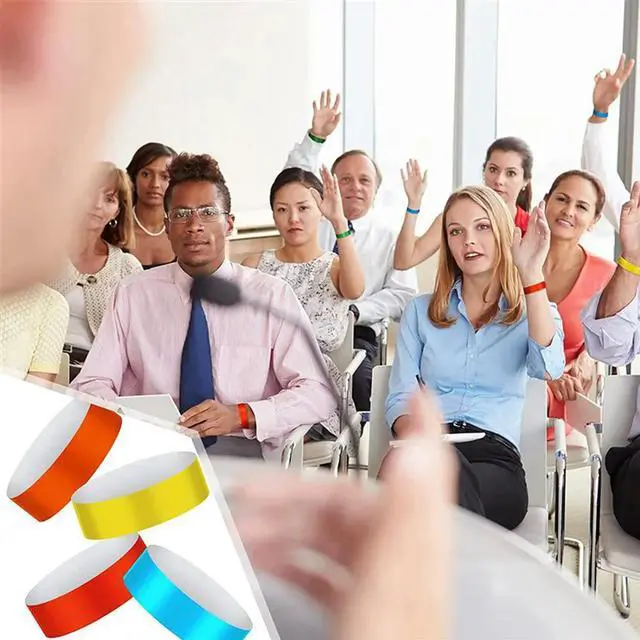 Alt view image 4 of 4 - 3000Pcs Waterproof Hand Bands Neon Wrist Bands For Events Concert Wristbands Adhesive Wristbands For Party