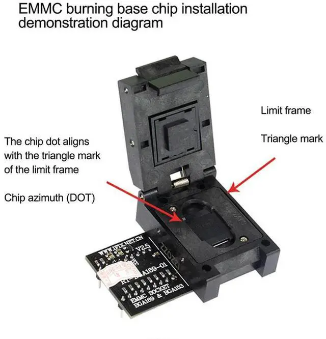 Alt view image 4 of 7 - RT-BGA169-01 BGA169 / BGA153 EMMC Adapter V2.5 with 4Pcs BGA Bounding Box for RT809H Programmer