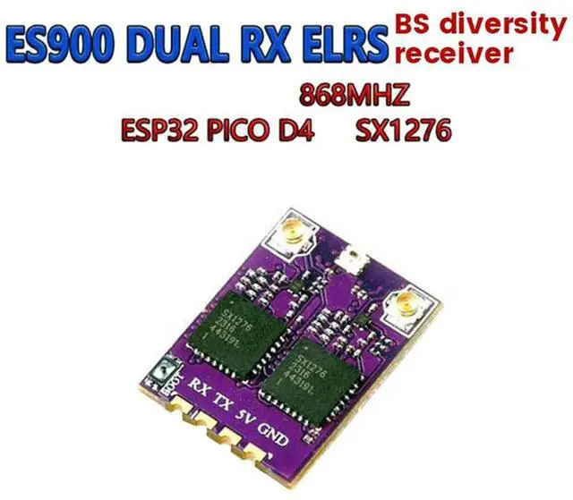 Alt view image 3 of 4 - 2X ES900 DUAL RX ELRS Diversity Receiver 868Mhz Built-In TCXO For FPV Long Range Drone RC Airplane