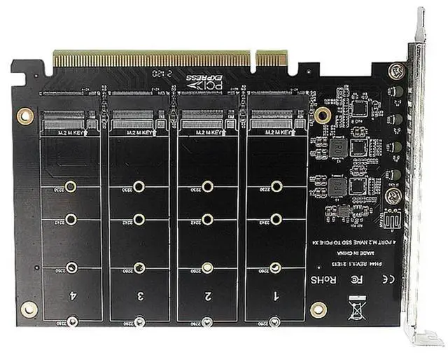 Alt view image 3 of 4 - 3X PH44 NVME 4-Disk Array Card PCIE Split Array Card