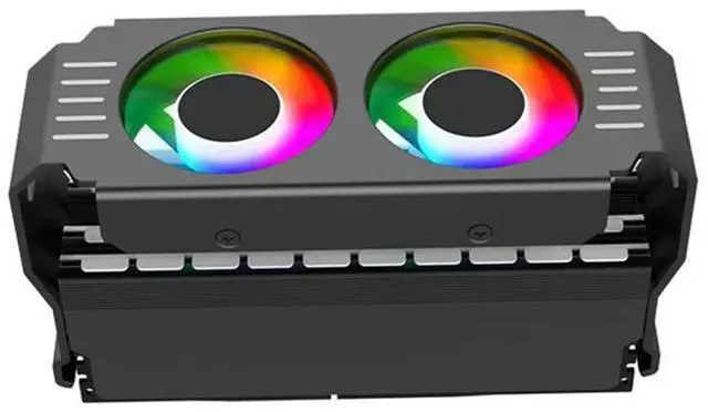 Alt view image 4 of 7 - 2X Computer RAM Memory Module PC DDR4 DDR5 Overlock Dual ARGB Sync PWM Fans Aluminium RGB Cooling Radiator(