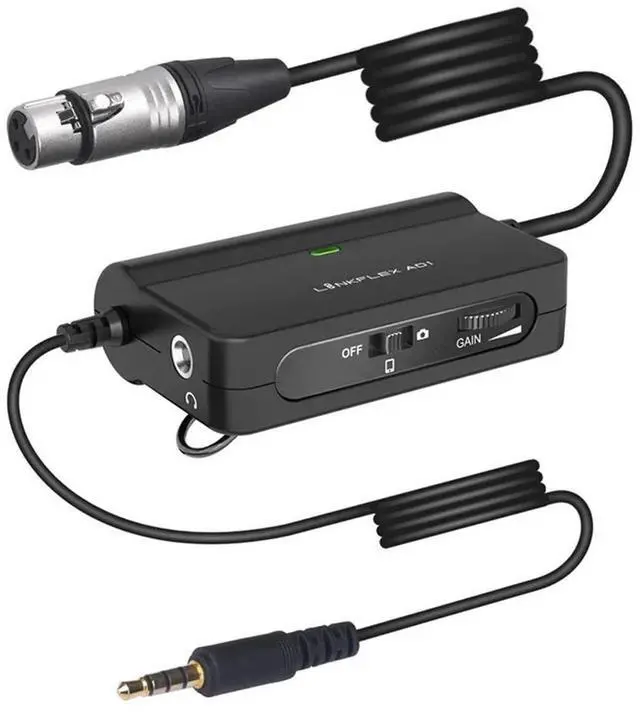 Alt view image 3 of 7 - XLR To 3.5Mm Microphone Preamp Amplifier LINKFLEX AD1 Audio Adapter For Smartphone DSLR Cameras Camcorders