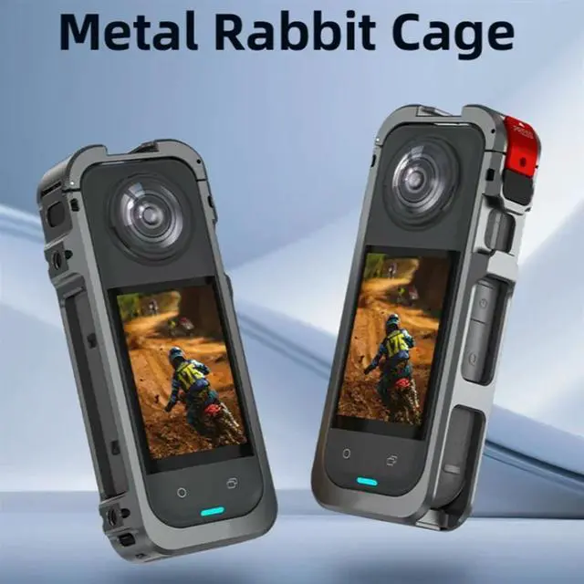 Alt view image 3 of 4 - For X5-Metal Protective Cage Housing Frame, Silicone Lens Cover Mirror& Protective Storage Bag