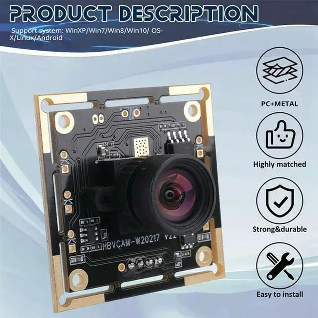 Main image of 3X OV9732 1MP Camera Module 100 Degree MJPG/YUY2 Adjustable Manual Focus 1280X720 PCB Board With 2M Cable